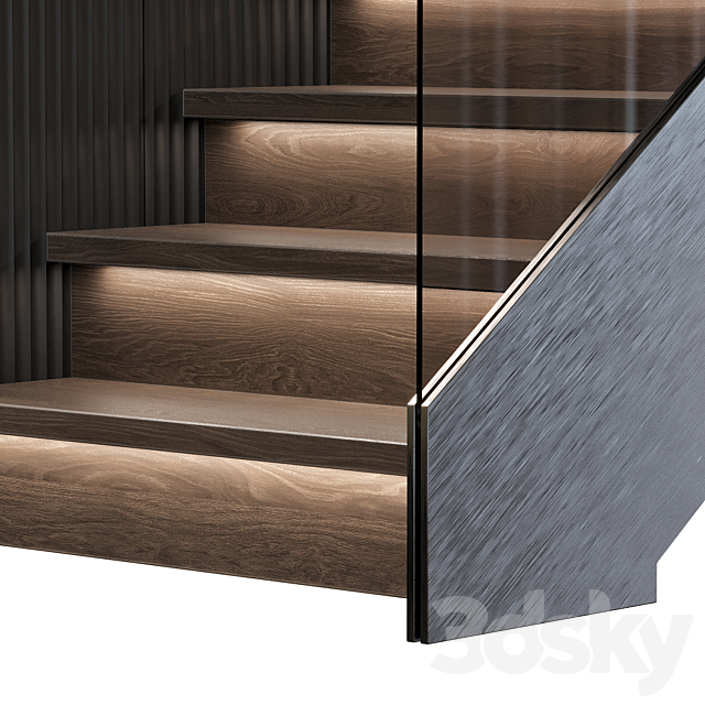 Stair modern 3m 3DS Max Model - thumbnail 4