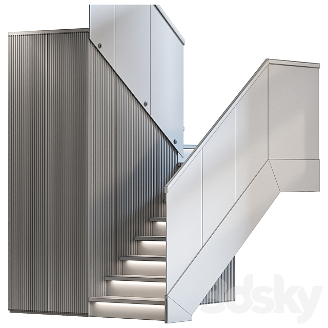 Stair modern 3m 3DS Max Model - thumbnail 7