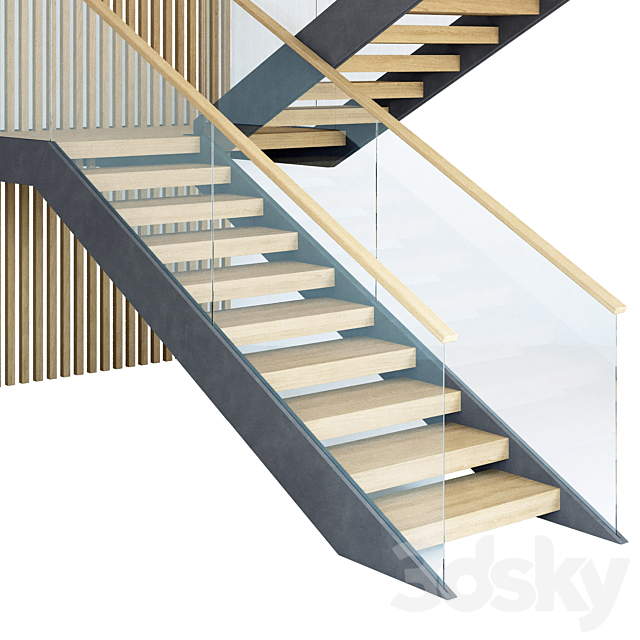 Staircase 009 3ds Max - thumbnail 3