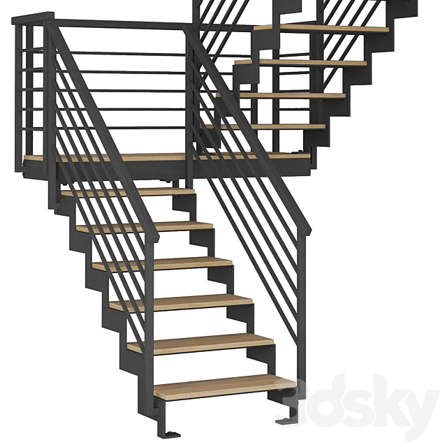 Staircase 019 3ds Max - thumbnail 3