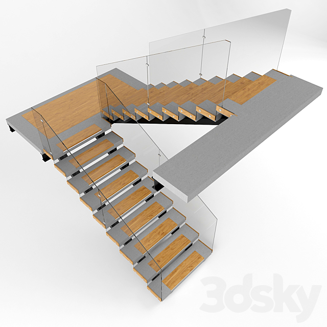 Staircase 04 3ds Max - thumbnail 3