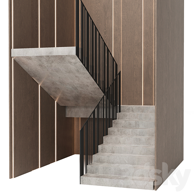 Staircase 2 3ds Max - thumbnail 3