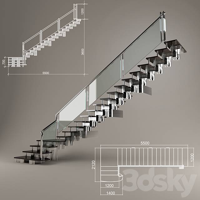 Staircase 3DSMax File - thumbnail 1