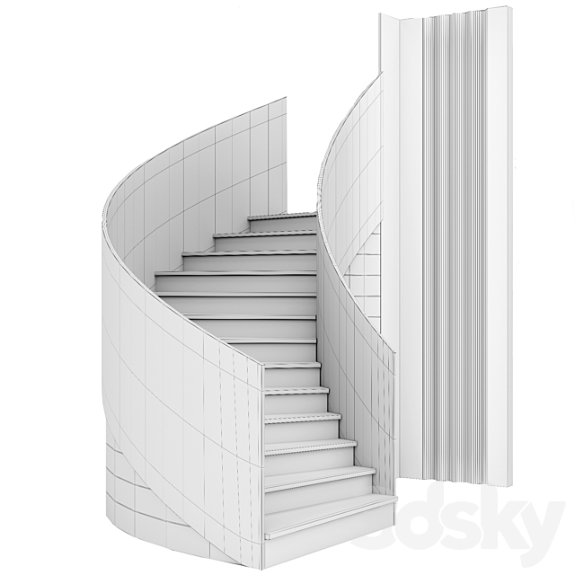 Staircase 4 3DS Max Model - thumbnail 3