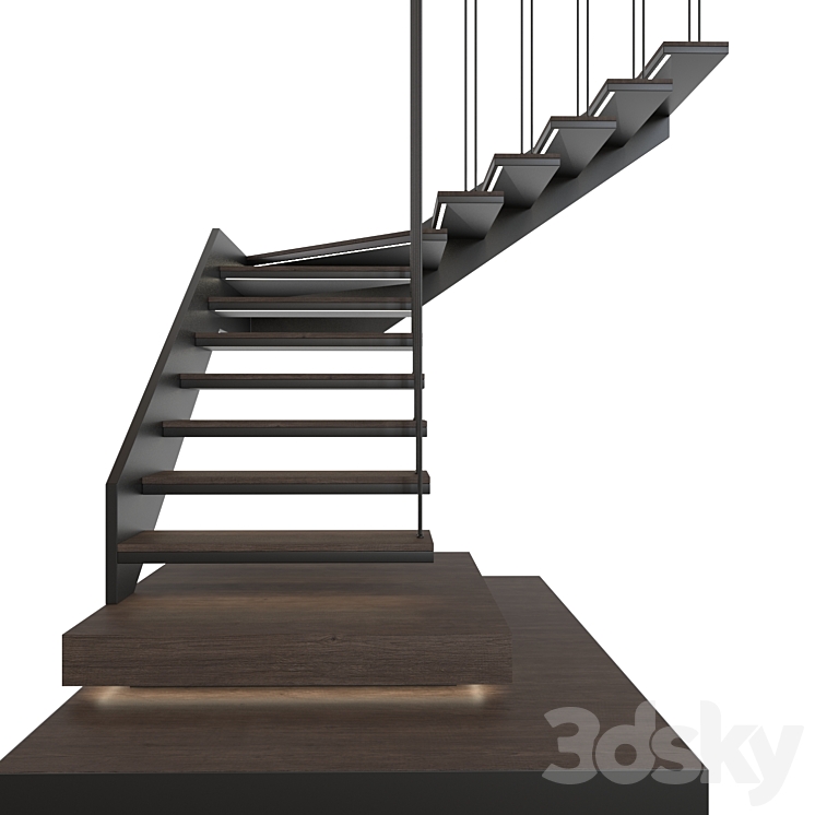 Staircase A001 3DS Max - thumbnail 2