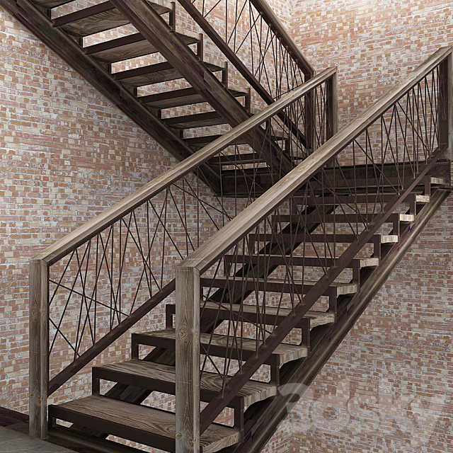 staircase in loft 3DSMax File - thumbnail 1