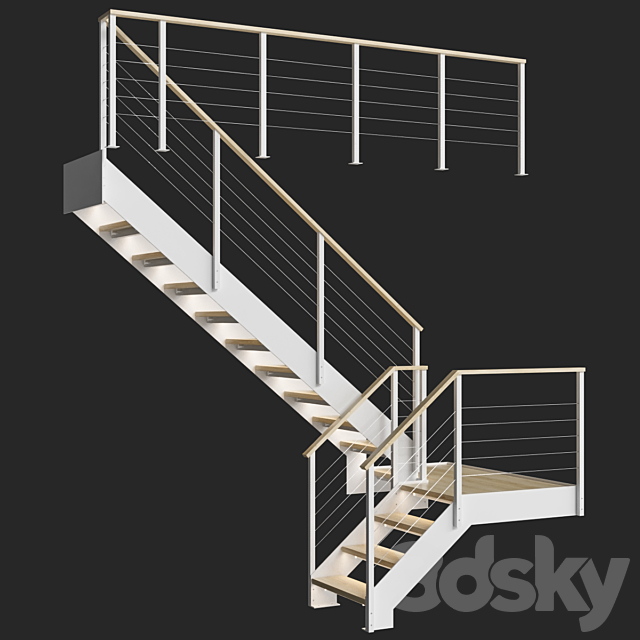 Staircase Loft White 3DSMax File - thumbnail 1