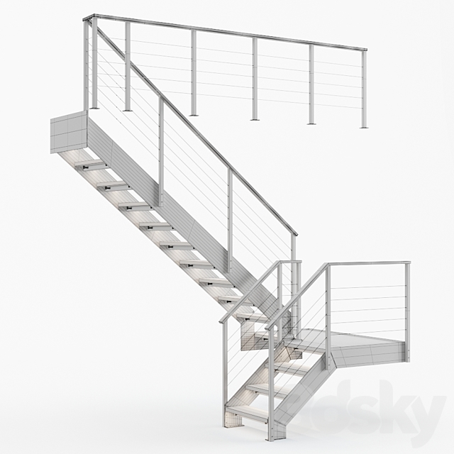 Staircase Loft White 3DSMax File - thumbnail 4