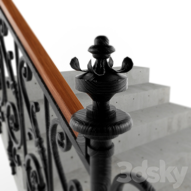 staircase railing 3DS Max Model - thumbnail 3