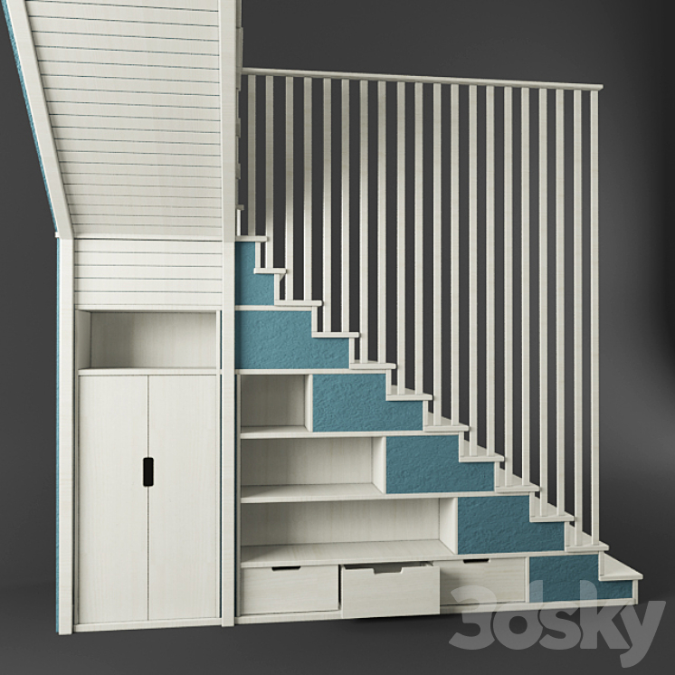 Staircase white 3DS Max - thumbnail 1