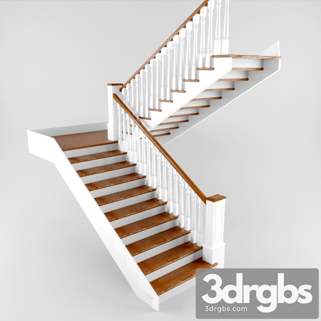 Staircase With Balusters 3dsmax Download - thumbnail 1