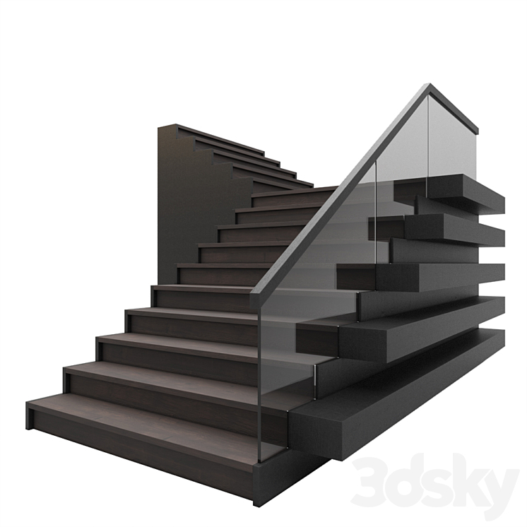 Staircase with light 3DS Max - thumbnail 2