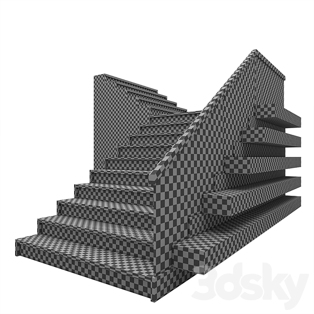 Staircase with light 3DS Max Model - thumbnail 3