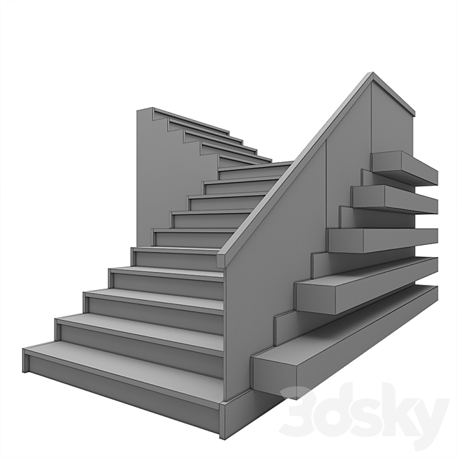 Staircase with light 3DS Max Model - thumbnail 4