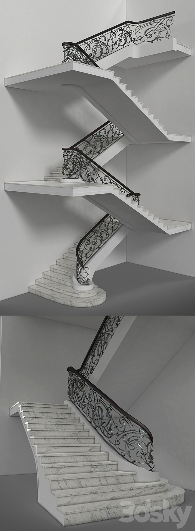 Stairs 3636 3DS Max Model - thumbnail 2