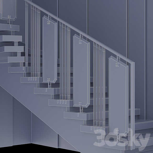 Stairs 3DS Max Model - thumbnail 4