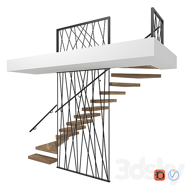 Stairs 3DS Max Model - thumbnail 2