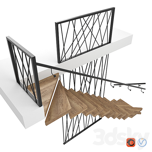 Stairs 3DS Max Model - thumbnail 3