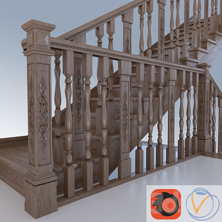 Stairs classical 3DS Max - thumbnail 1