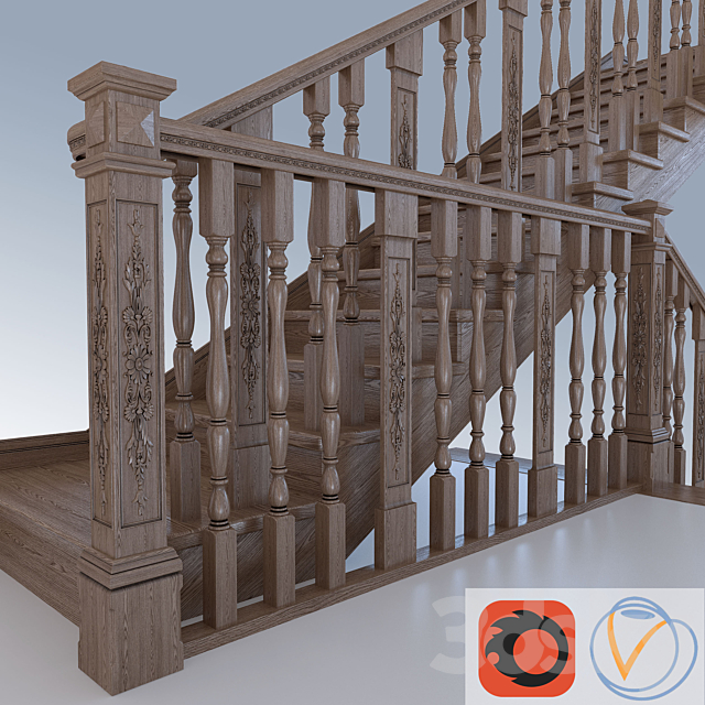 Stairs classical 3DSMax File - thumbnail 1