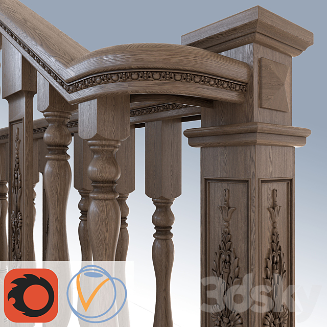 Stairs classical 3DSMax File - thumbnail 2