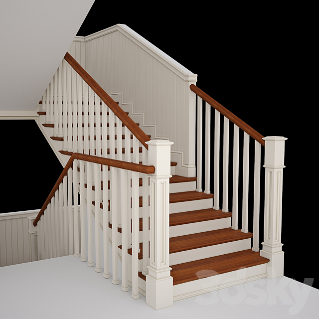 Stairs in colonial style 3DSMax File - thumbnail 3