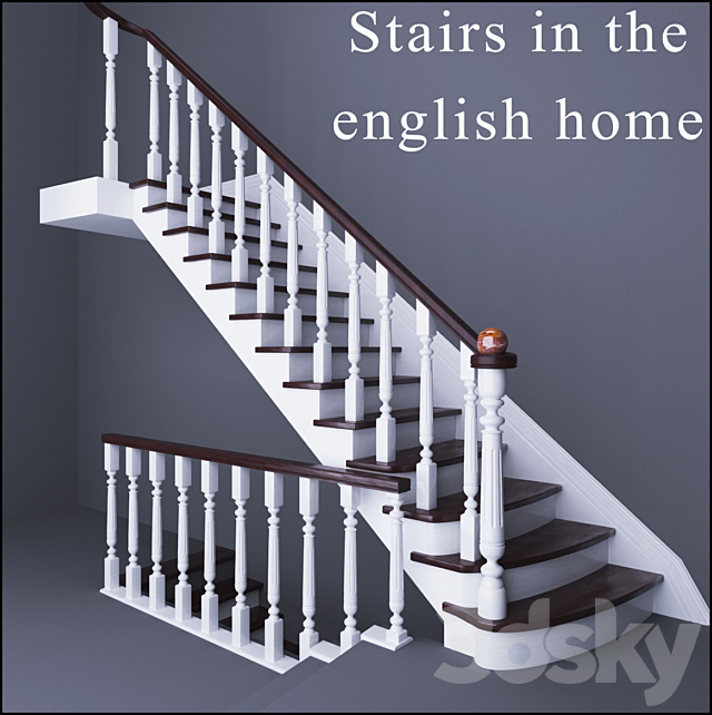 Stairs in the english home 3DSMax File - thumbnail 1