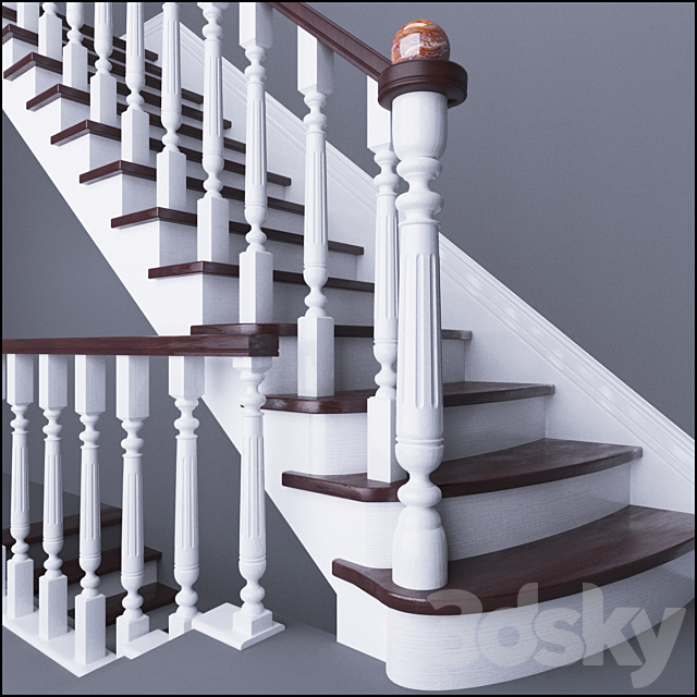 Stairs in the english home 3DSMax File - thumbnail 2