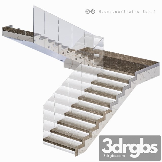 Stairs Set 1 3dsmax Download - thumbnail 1