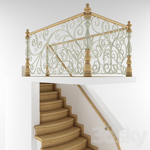 Stairs to loft 3ds Max - thumbnail 2