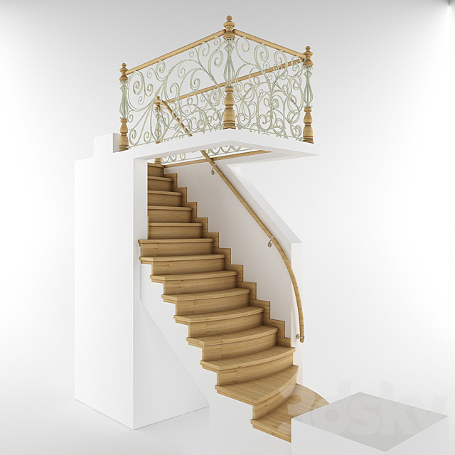 Stairs to loft 3ds Max - thumbnail 3