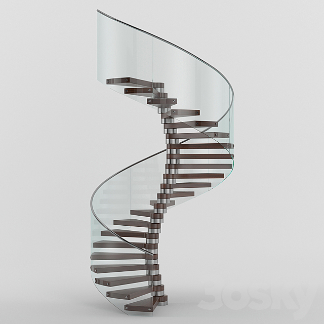 Stairs: winding 3ds Max - thumbnail 1