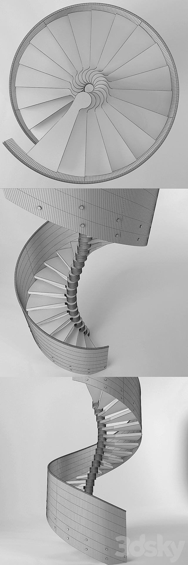 Stairs: winding 3ds Max - thumbnail 3