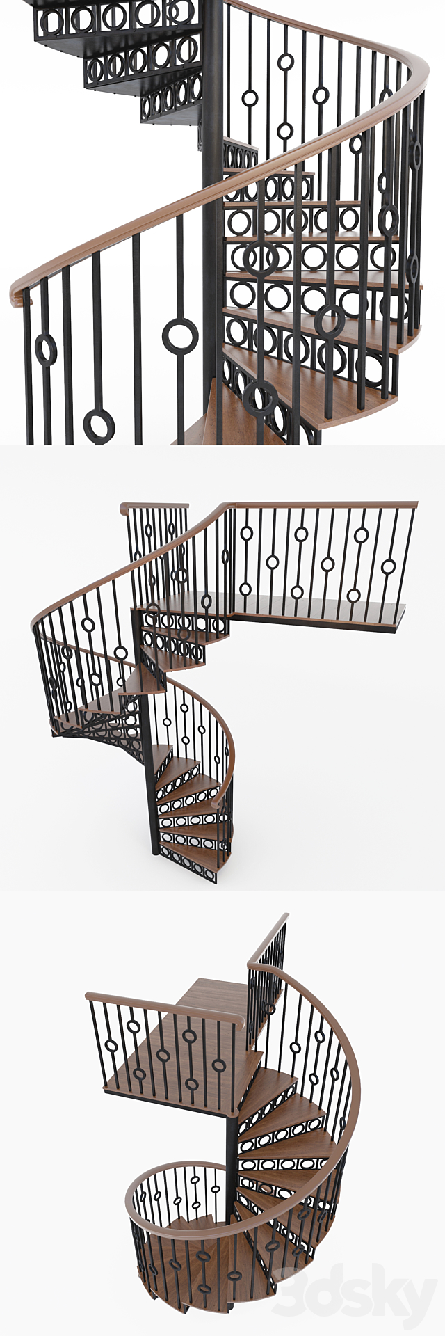 Stairs: winding 3DS Max Model - thumbnail 2