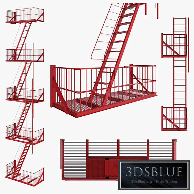 Street fire escape 3DS Max - thumbnail 3