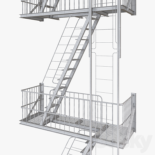 Street fire escape 3DSMax File - thumbnail 4