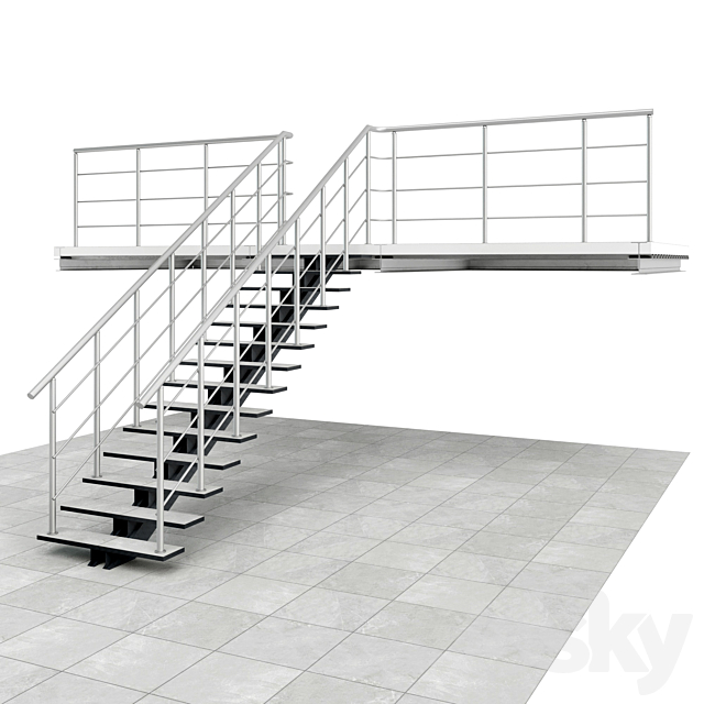 Warehouse stairs 3DS Max Model - thumbnail 2