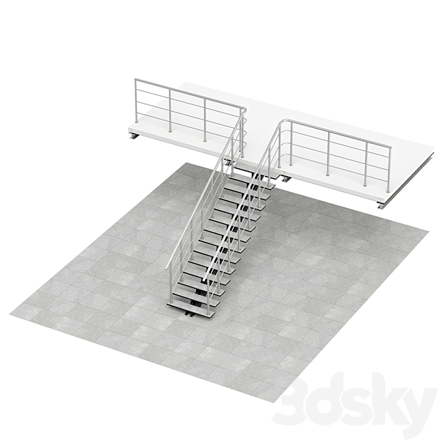 Warehouse stairs 3DS Max Model - thumbnail 3