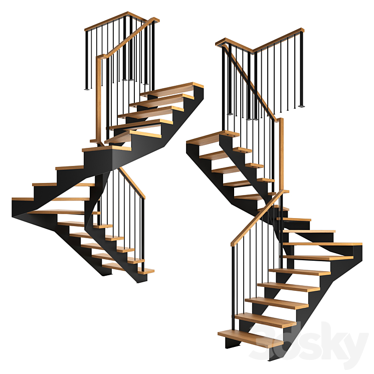 Winder stairs 2 3DS Max Model - thumbnail 1