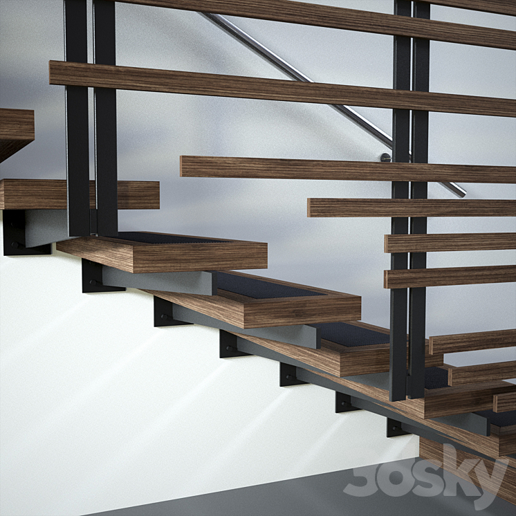 WOOD STAIR 3DS Max - thumbnail 2