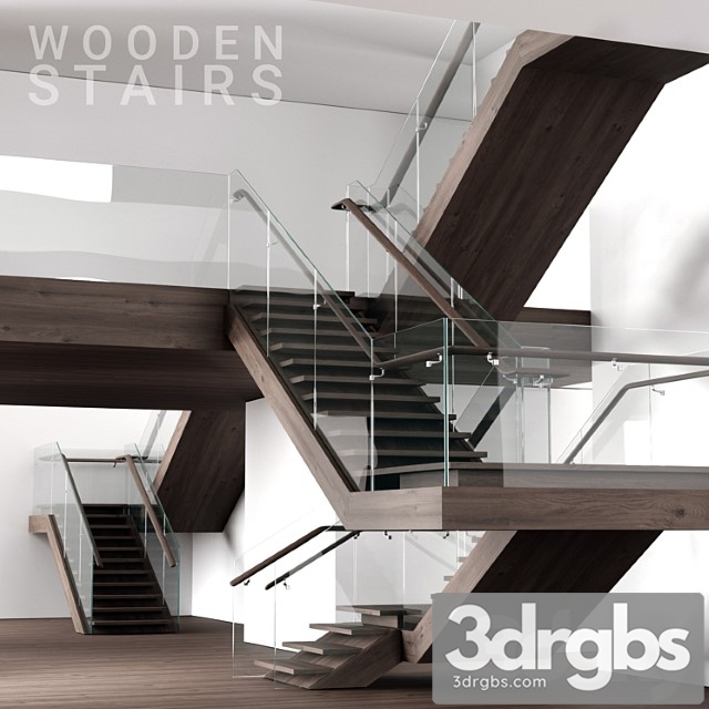 Wooden stairs 2 3dsmax Download - thumbnail 1