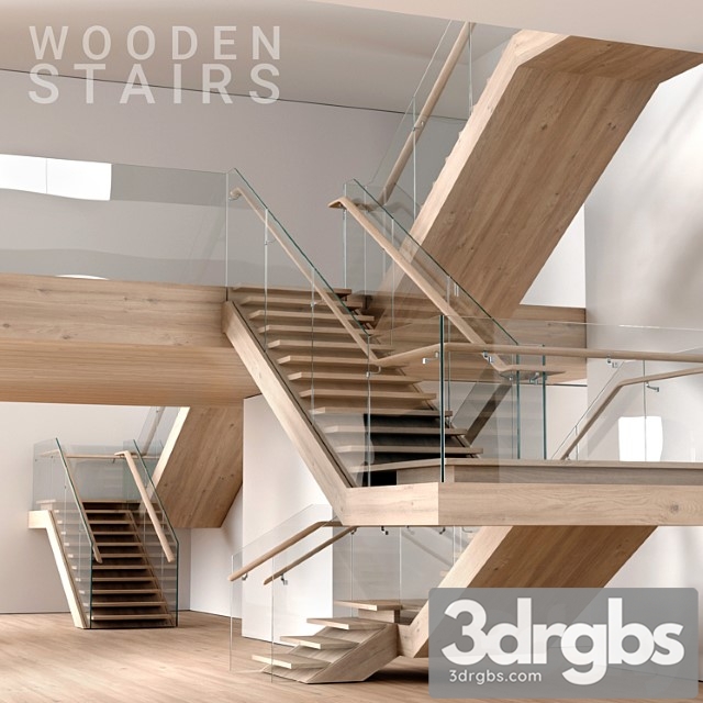 Wooden stairs 3 3dsmax Download - thumbnail 1