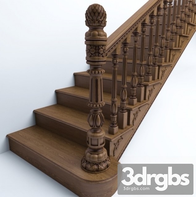 Wooden Stairs 3dsmax Download - thumbnail 1