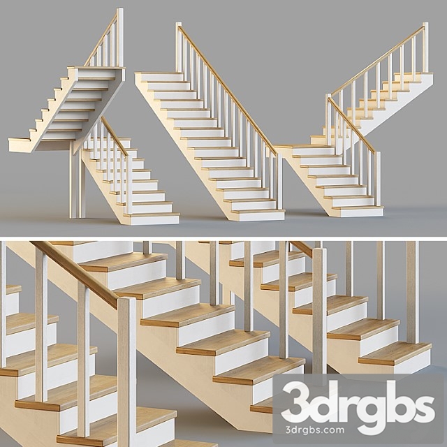 Wooden stairs for a private house 1 - thumbnail 1