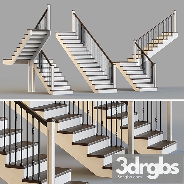 Wooden stairs for a private house 3 - thumbnail 1