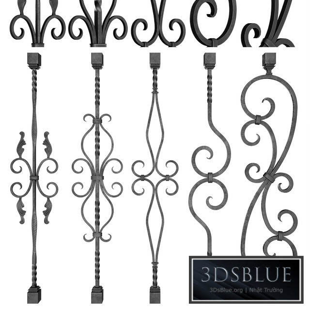 Wrought Iron Bundle No2 Railing 3DS Max - thumbnail 3