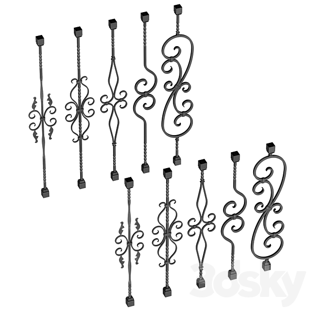 Wrought Iron Bundle No2 Railing 3DSMax File - thumbnail 2