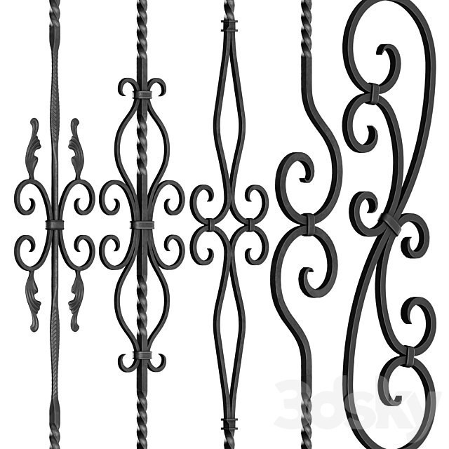 Wrought Iron Bundle No2 Railing 3DSMax File - thumbnail 3