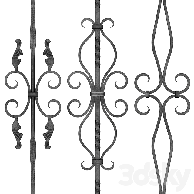 Wrought Iron Bundle No2 Railing 3DSMax File - thumbnail 4