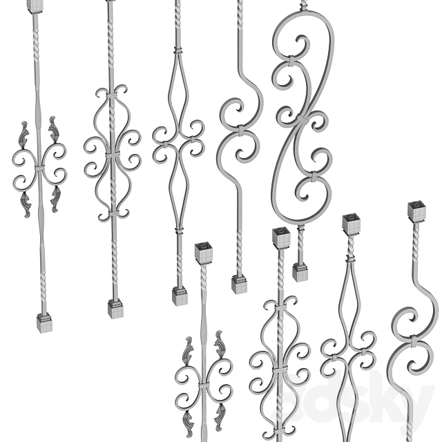 Wrought Iron Bundle No2 Railing 3DSMax File - thumbnail 5